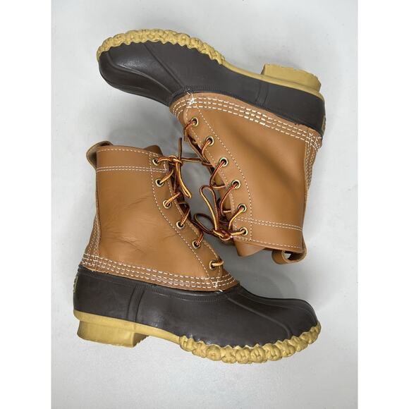LL Bean Boots Duck Lace Up Classic Rain Work Leather Brown Women’s Size 6 - Picture 4 of 9